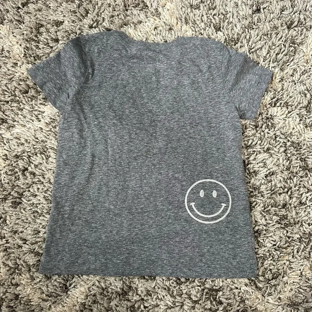 Gymboree Graphic T Shirt Gray Grey Made You Smile Emoji S Small 5 6